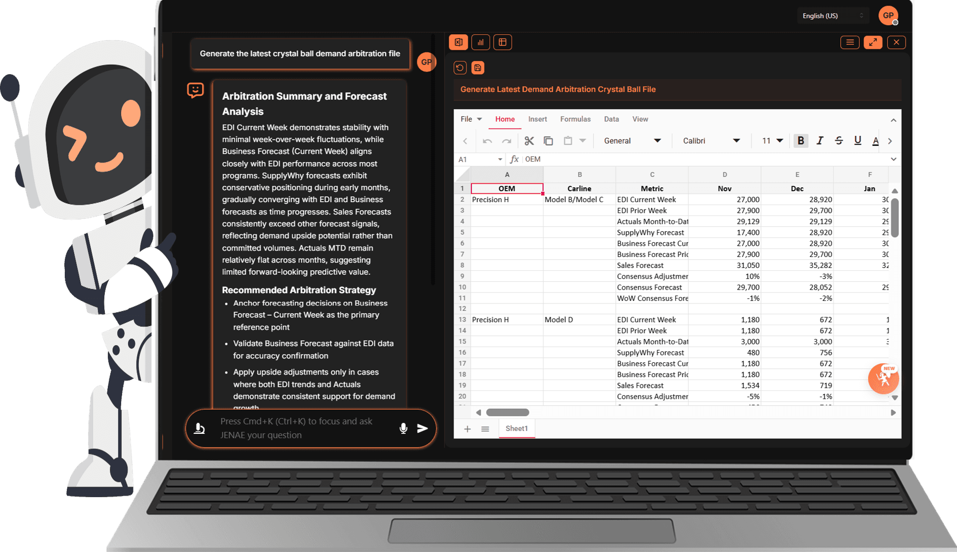 SupplyWhy JENAE automotive supply chain AI interface